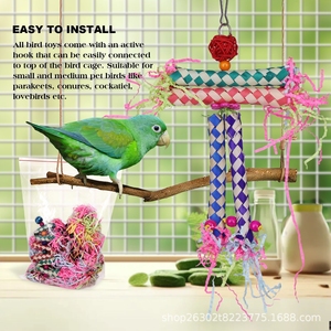 Jaula de Papel Natural con Flecos Desgarrables para Loros y Periquitos, Juguete Ecológico para Pájaros - Product Image 6