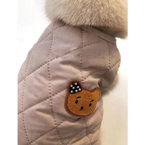 Chaleco para mascotas con estampado de animales, abrigo de invierno de poliéster beige para perros pequeños y gatos - Product Image 4