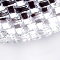 Assiette de service en verre tissé argenté électrolytique, technique de cuisson au four, motif incrusté d'or, cadeau d'affaires écologique