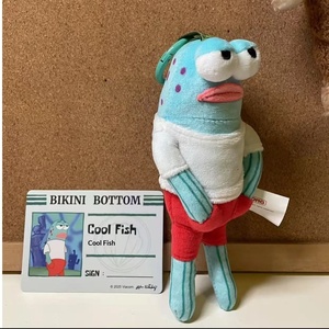 ตุ๊กตาปลานอนนุ่มนิ่มสุดน่ารัก สำหรับนักสะสมบิกินี่บอททอม บลายด์บ็อกซ์ รีซิเดนท์ส แดซด์ ฟิช  แบบพวงกุญแจ  ตกแต่งกระเป๋าเป้ - Product Image 6