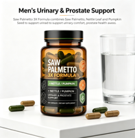 Capsules sous Marque Blanche OEM Formule 3X Saw Palmetto avec Ortie et Citrouille pour le Soutien de la Prostate et des Voies Urinaires