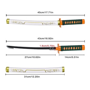 Venta al por mayor 45cm <span class=keywords><strong>Anime</strong></span> japonés espada arma juguete Demon Slayer HOJA DE Metal Katana cuchillo para niños Cosplay Prop - Product Image 2