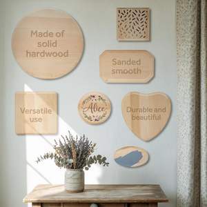 Незаконченная деревянная табличка из натуральной сосны для наградных вывесок в художественном стиле с деревянной основой с гравировкой на резиновой древесине - Product Image 1