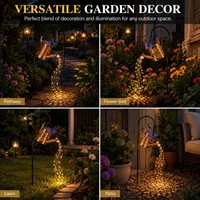 Arrosoir solaire en gros avec piquet lumineux, décoration de jardin extérieure en métal unique avec effet cascade LED