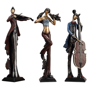 <b>Retro</b> Musician Figurine Set Multi Piece Synthetic Resin Living Room Home <b>Decor</b> - Product Image 5