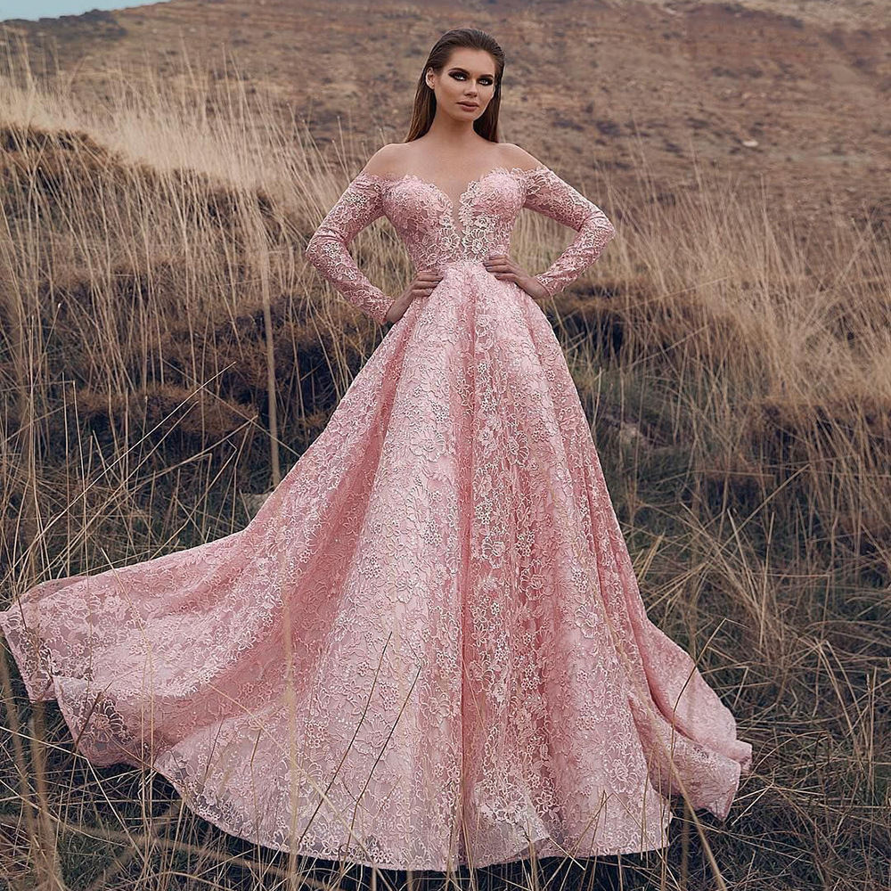 wedding pink dresses bride