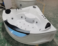 Baignoire d'angle haut de gamme pour 2 personnes, pour hôtel de luxe sur le toit, avec éclairage LED, bain à remous