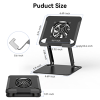 IDock Support universel portable pliable en métal réglable pour tablette de bureau avec ventilateur Tapis de refroidissement pour iPad