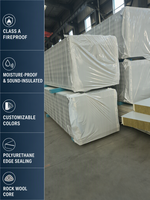 Panneau sandwich en laine de roche avec bordure en polyuréthane pour la construction de bâtiments commerciaux, système de toiture, de murs et de cloisons