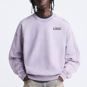 Usine couleur personnalisée Dye Sunshine sweat-shirt pour hommes 100% coton sweat-shirt imprimé de couleur unie personnalisé - Product Image 4