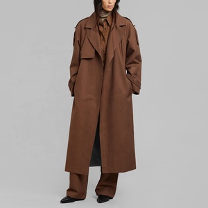 Venta directa de fábrica, gabardina con cinturón de talla grande, temperamento de otoño a la moda para mujer en abrigo largo - Product Image 1