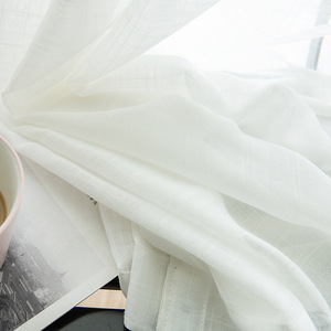 Soggiorno camera da letto <span class=keywords><strong>arredamento</strong></span> per la casa nuovo solido tessuto Tulle bianco lino tenda trasparente - Product Image 6