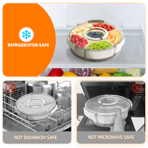 360 Transparent Snackle Box Plastic Food Storage <b>Container</b> Stackable Divided Serving Tray with Lid and Handle <b>Snack</b> <b>Container</b> - Product Image 4