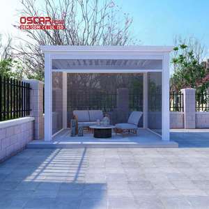 شرفة خارجية من الألومنيوم قابلة للتخصيص مع شرائح متحركة، مثالية لتزيين الحدائق والساحات الأوروبية والأمريكية والآسيوية والبرجولات - Product Image 1