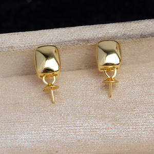 DIY Accessories for Pearl Jewelry S925 Silver Retro Chinese <b>Knot</b> Earnail Empty Tray Gold Plated Semi-Finished 8-12 <b>Earrings</b> - Product Image 2