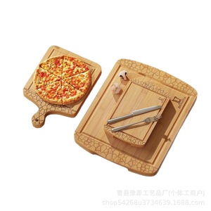 Tabla de cortar de bambú rectangular con asa, tabla de picar de madera maciza para preparar alimentos - Product Image 5