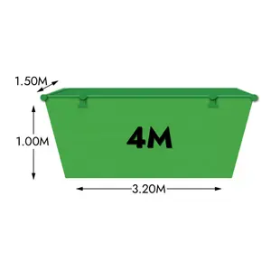 Skip Container Gestion des déchets Metal Skip pour le recyclage des déchets solides Open Top Induction Skip Bin