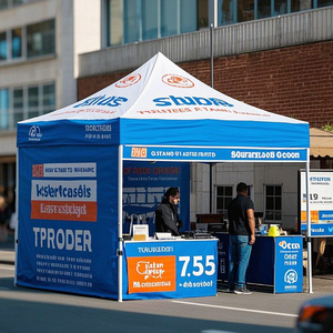 Tienda de exhibición comercial de aleación de aluminio personalizada fácil negro pop-up tente pop-up 10x10 tienda emergente <span class=keywords><strong>para</strong></span> negocios - Product Image 1