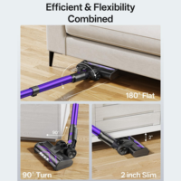 Aspirateur sec sans fil sur pied, batterie rechargeable, écran OLED, aromathérapie, filtre HEPA, pour animaux domestiques et usage domestique