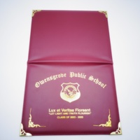 Carpeta de Cuero PU A4 de Lujo con Logotipo Personalizado al por Mayor, Funda Acolchada para Diplomas para Ceremonias de Graduación y Premiaciones