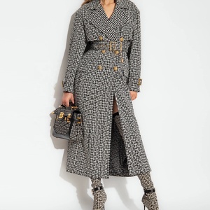 AIMEISI all'ingrosso Casual elegante Over the Kneee Jacquard giacca da cintura Plus Size giacca a vento lunga <span class=keywords><strong>Trench</strong></span> da donna cappotti invernali - Product Image 2