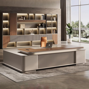 Mobiliario de oficina CEO Boss de lujo de diseño moderno, mesa y Escritorio de Gerente de China, con certificación CE, en la parte de arriba, en la parte de arriba, en la parte de abajo, en la parte de arriba - Product Image 1