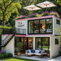 Conteneur mobile en acier de 20/40 pieds, maison modulaire préfabriquée, café-restaurant, boutique extérieure à vendre