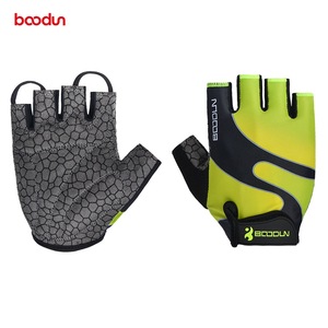Bcodun Cycling Gloves <b>Half</b> Finger Shock Absorbing Non <b>Slip</b> Wear Resistant Bicycle Riding Gloves For Adults Unisex Silver Green - Product Image 1
