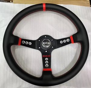 <span class=keywords><strong>Volant</strong></span> de voiture de course en aluminium en cuir de conception sportive universelle plate de 350mm - Product Image 6