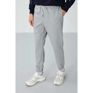 Pantalones Deportivos Grises Melange para Hombre, Cintura Elástica, Corte Estándar, Casuales, Transpirables - Product Image 4
