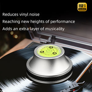 ATAUDIO <span class=keywords><strong>Hifi</strong></span> Lecteur de disques vinyles LP en alliage d'aluminium avec pince de poids et haut-parleur noir et argenté certifié CE - Product Image 4
