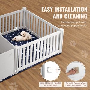 18.1in PVC แบบสองโซน93.3x48.4 X พร้อมราง & แผ่นฉี่สำหรับสุนัขบ้านและเฟอร์นิเจอร์ - Product Image 3