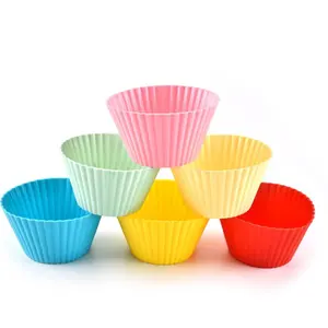 Utensílios de cozinha para decoração de bolos, muffins de silicone em formato redondo, cupcake, moldes para assados, utensílios de cozinha doméstica