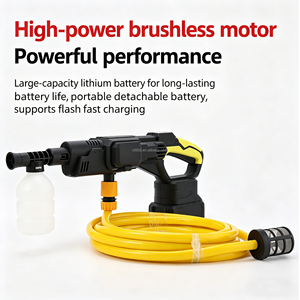 Nettoyeur de voiture sans fil à moteur sans balais, pistolet à eau multifonctionnel pour arroser les fleurs et usage domestique, machine de lavage de voiture à batterie au lithium - Product Image 3
