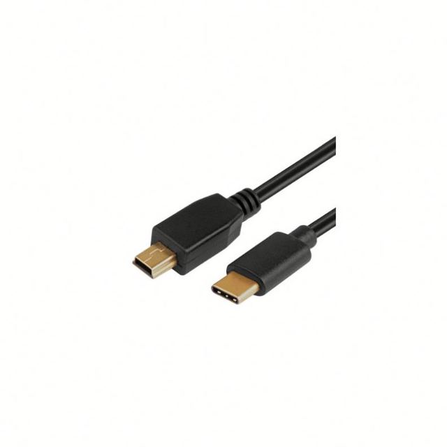 Type-C to Mini-B 480Mb/s Shielded PVC USB2.0 Cable-Electronic Application Custom-Made OEM/ODM Available
