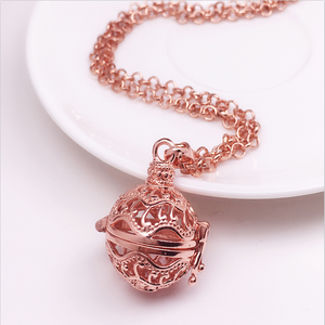 Kingcome Retro langkettige hohle Anhänger Harmony Bell Angel Ball Anhänger Halskette Wssential Oil Diffusor Halskette - Product Image 4