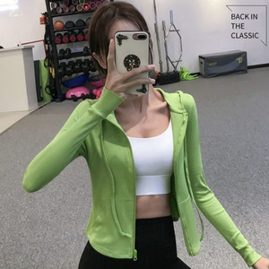 Veste de sport à capuche zippée pour femme, haut de yoga à manches longues, moulante, décontractée, printemps-automne, pour la course à pied - Product Image 2