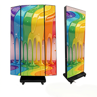 Écran LED pliable à trois volets pour exposition intérieure P2.5, affichage couleur double face sur pied mobile