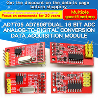 Module d'acquisition de données de conversion analogique-numérique Ad7705 Ad7606, double convertisseur Adc 16 bits, Interface Spi à gain d'entrée programmable, 1 pièce