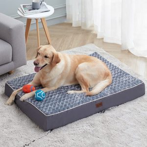 Orthopedic Pet Bed Waterproof Mattress with Removable Washable Cover Thick Egg Crate Foam Dog Bed with Non-Slip Bottom