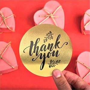 Luxury Custom Round Gold Foil Paper <b>Sticker</b> Vinyl Roll Adhesive Label <b>Logo</b> Business Small Packaging Thank You <b>Stickers</b> - Product Image 4