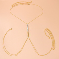 Chaîne de corps Sexy en alliage de diamant pour femme, Simple, soutien-gorge en cristal, chaîne de collier, bijoux, nouvelle mode 2023