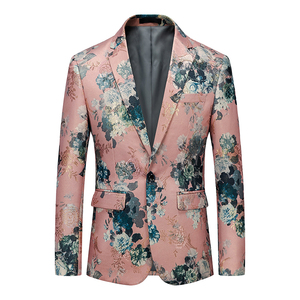 <span class=keywords><strong>Blazer</strong></span> à coupe ajustée imprimé estampé or pour hommes, costume de fête de mariage à un <span class=keywords><strong>bouton</strong></span> avec <span class=keywords><strong>veste</strong></span> vintage brillante pour spectacles - Product Image 5