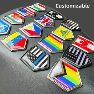 AIMAWIN Autocollant de <span class=keywords><strong>pare</strong></span>-<span class=keywords><strong>brise</strong></span> 3D stéréo en aluminium avec logo drapeau national, réutilisable, garantie transfrontalière 1 an - Product Image 2