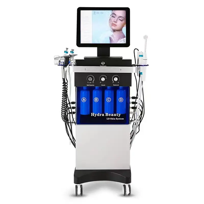 Máquina de belleza facial 10 en 1 con hidrodermoabrasión por agua hidráulica 10 en 1 máquina facial para el cuidado de la piel Hydra