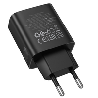 Adaptador de Carga Rápida Inteligente de 30W con Pantalla Digital, Tres Puertos Tipo-C+QC3.0/PD3.0, 2USB-C+1USB-A, OTP 5V/1A, Estilo Europeo, Totalmente Compatible