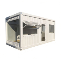 Tienda Móvil para Exteriores de 10 pies x 20 pies, Contenedor Contemporáneo Tipo Pop-Up para Bar y Cafetería, Tienda de Conveniencia Modular y Móvil