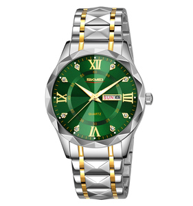 SKMEI 9369 9370 Compra al por Mayor Reloj para Pareja de Acero Inoxidable para Hombre y Mujer con Fecha y Semana - Product Image 2