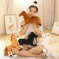Jouet en peluche cheval de prairie simulé cheval noir poupée cheval dragon blanc cadeau de vêtements pour enfants