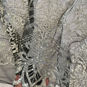 Nuevo Tul Brillante con Cristales Azules y Purpurina, Precio Razonable, Tul en Polvo, Tela 3D con Purpurina, Tul de Malla para Vestido de Novia - Product Image 1